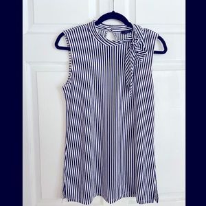 Ann Taylor Factory sleeveless navy striped blouse, small